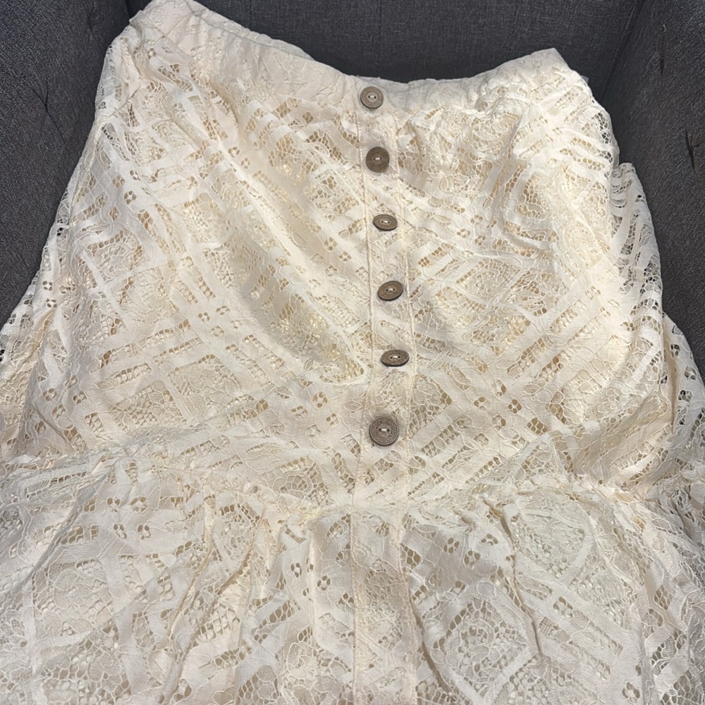 Elegant Cream Lace Skirt